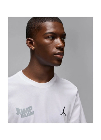 Біла футболка чоловіча brand ss jm stack white Air Jordan