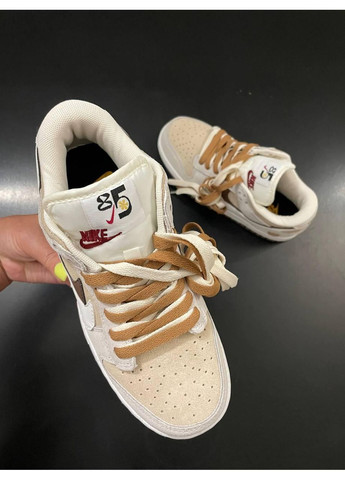 КРОССОВКИ ЖЕНСКИЕ NIKE SB DUNK LOW SE 85 DOUBLE SWOOSH GREY BROWN НАЙК СБ ДАНК No Brand серые демисезоны (368647165)