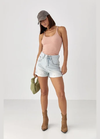 Майка в рубчик на тонких бретелях Lurex — 344030171