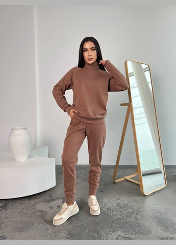 Женский повседневный костюм цвета мокко 26128 No Brand (323643553)