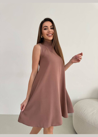 Коричнева ділова, повсякденний, кежуал, вечірня жіноча сукня кльош No Brand