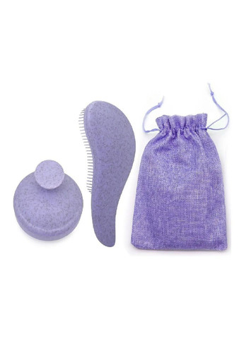 Расческа и массажная щетка, набор для волос в мешочке, лаванда. No Brand (298412121)