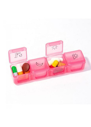 Таблетница - органайзер для таблеток с ячейками по дням Case mini 7х4, радужная No Brand (294206309)