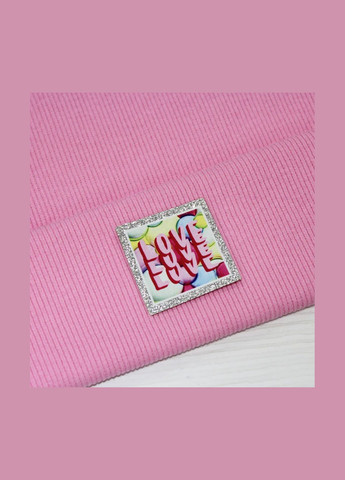 Нашивка з глітеру "Love love" рожевого кольору (3323) No Brand (335810913)