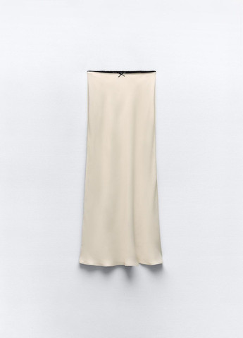 Серо-бежевая праздничный однотонная юбка Zara