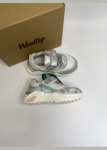 Серебряные демисезонные кроссовки для девочек Weestep