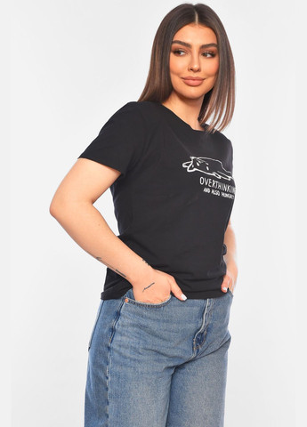 Футболка женская черного цвета Let's Shop - (322317220)