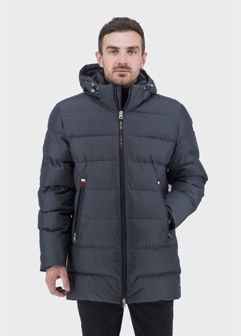 Темно-серая зимняя мужской пуховик snow image (графит, ), 40788 No Brand