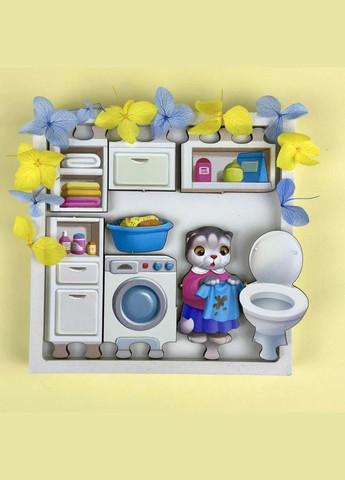 Дерев'яний пазл-вкладиш "Котячий літній будинок" (ПСД272) PSD272 No Brand (354740884)