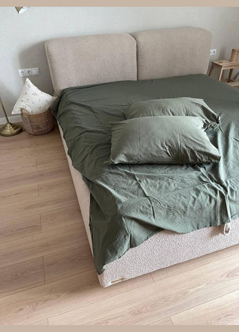 Постільна білизна Антиалергенна Євро 200х220 наволочка 70х70 2шт Оливковий (П4К-al-sikel-var-014-01) No Brand (348095021)