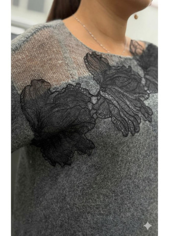 Темно-серый свитер из шерсти с декором Anastasimo