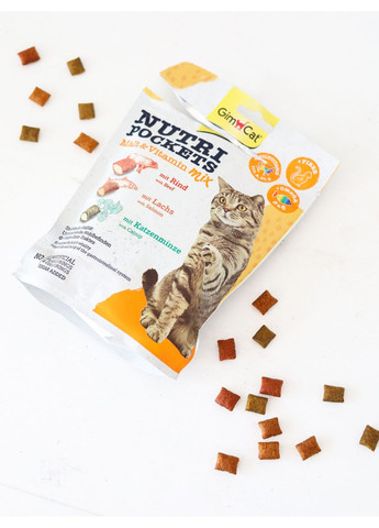 Вітамінні ласощі Nutri Pockets для котів, мультивітамін мікс, 150 г GimCat (365593279)