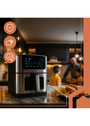 Аэрофритюрница без масла Air Fryer XXL 8 л, антипригарная, 10 программ - Мультипечь Аэрогриль RUHHY (368801484)