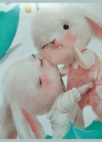 Вінілові наклейки на стіну Зайчики на парасольці (лист 40 х 60 см) Б182-5 No Brand (302241930)