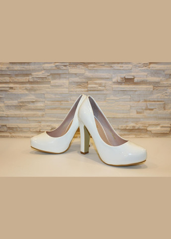 No Brand Туфлі жіночі білі на підборі туфлі-човники білий з штучна шкіра, — демісезон (317777205)