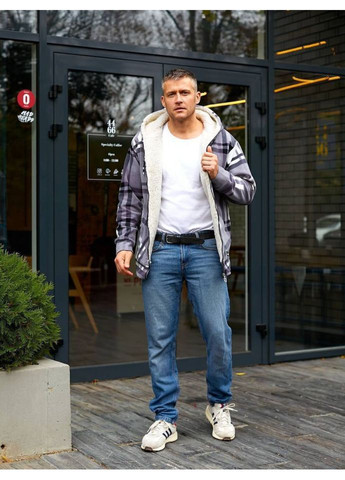 Сіра демісезонна флісова куртка чоловіча об-068/2 ( ) No Brand