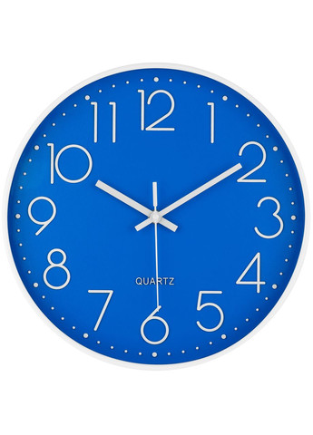 Настінний годинник кварцовий безшумний круглий інтер'єрний красивий Premium CW-30 - Сині Losso (322776853)