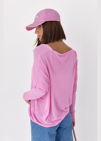 Джемпер свободного кроя с необработанной горловиной Lurex (344030185)