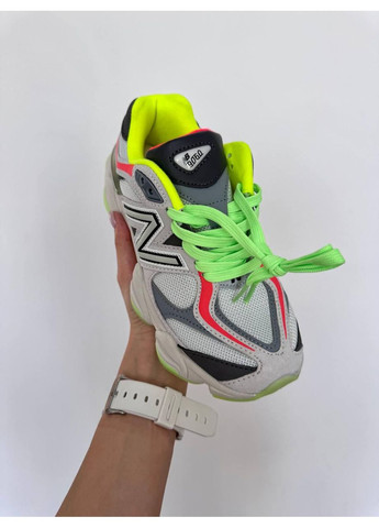 КРОССОВКИ ЖЕНСКИЕ NEW BALANCE 9060 LIGHT GREY / ACID GREEN НЬЮ БЕЛАНС 9060 No Brand серые демисезоны (367166816)