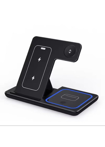 Бездротовий зарядний пристрій 3в1 30W Black No Brand (372474829)