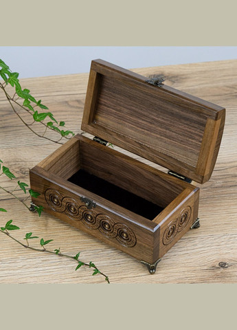 Шкатулка Дерев'яна різблена на ніжках горіх 21*11 см (СДС 050 пряма) Гранд Презент (341302630)