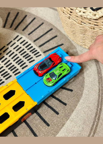 Дитячий ігровий Трейлер автомагістраль E7019 з 2 машинками 1,25 метри Автовоз Fun Game (327217208)