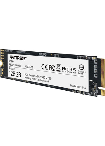 Твердотельный накопитель M.2 128Gb, P300, PCIE 3.0 x4, 3D TLC, 1600/600 MB/s (P300P128GM28) Patriot (315143810)