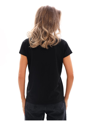 Футболка женская из модала черная с V-вырезом 773252 German Volf 25042 - (343274174)