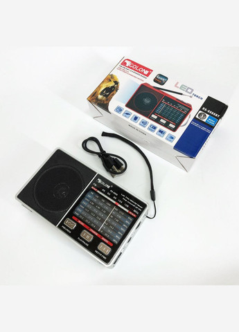 Радио RX-8866 цифровой портативный радиоприемник с фонариком функцией PowerBank. Цвет: белый Golon (372908463)