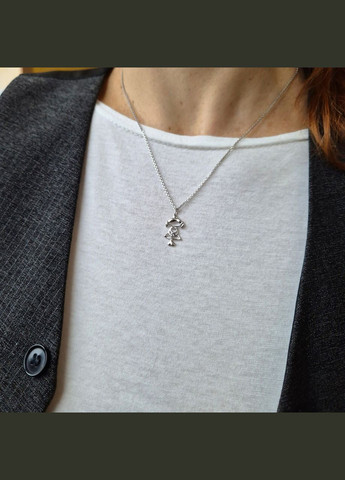 Серебряная подвеска кулон Девочка серебро 925 пробы Родированное п2/1063 0.80г No Brand (306742916)