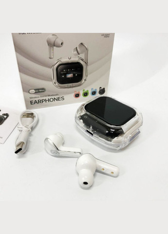 Беспроводные вакуумные наушники с LED-дисплеем, влагозащита IPx4 Bluetooth 5.4 с кейсом. Цвет: белый TWS (318019934)