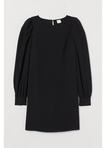 Чорна кежуал сукня з пишними рукавами H&M однотонна