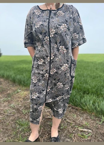Трикотажный летний женский халат хлопок (П1Е818104-5) No Brand (316231173)