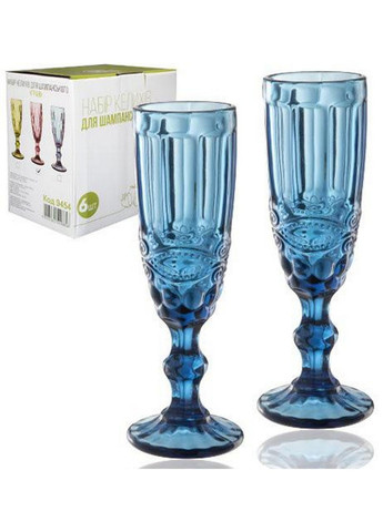 Набор 6 бокалов для шампанского Elodia Винтаж, кобальтовое стекло S&T (279324527)