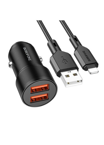 Автомобильное Зарядное Устройство BZ19 Wisdom Lightning 2.4A Цвет Сапфирово-синий Borofone (340935287)