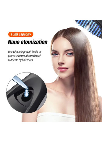 Гребінець зі світлотерапією, вібрацією та розпиленням для посилення росту волосся 9x22 см HBC (372890167)