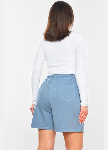 Шорти жіночі однотонні блакитного кольору Let's Shop (325977543)