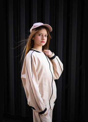 Бежевий демісезонний костюм кант беж брючний IRmAS оверсайз