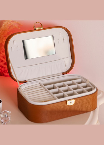 Ящик-органайзер для украшений с замком 26х18х9,5 см, терракот Yiwu (324069774)