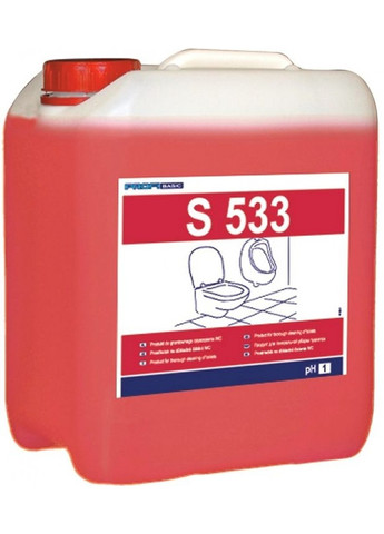 Професійний кислотний засіб Profibasic S533 для видалення іржі і вапняних відкладень на унітазах, пісуарах і біде S 533 5 Lakma (263435151)