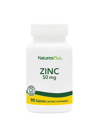 Вітаміни та мінерали Zinc 50 mg, 90 таблеток Natures Plus (293421782)