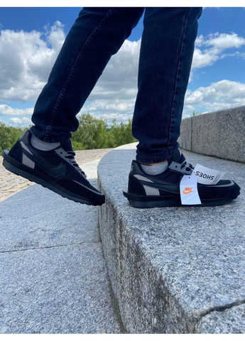 КРОССОВКИ ЖЕНСКИЕ NIKE LD WAFFLE SACAI BLACK НАЙК No Brand чёрные демисезоны (368888034)