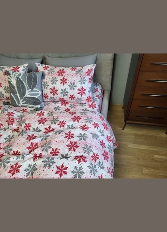 КПБ Комфорт-текстиль Фланель Снижинка сира 145x215 см 70x70 см ( КТ_pvu_6308_38_70x70 ) Комфорт-текстиль Фланель Сніжинка сіра (316085730)