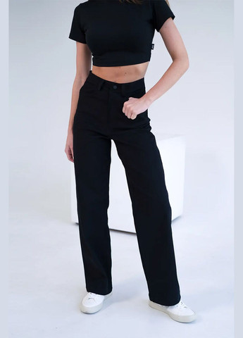 Жіночі прямі штани COTON TWILL Чорні Teamv (317310444)