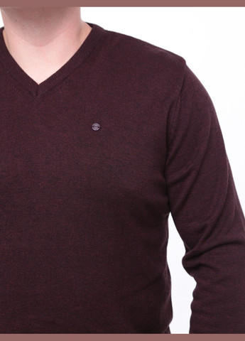 Бордовый зимний свитер мужской бордовый прямой большой размер ворот мыс пуловер JEANSclub Пряма