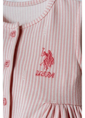 Комбінезон ромпер для дівчинки U.S. Polo Assn., вік 12-18 місяців, зріст 86 см, колір рожевий U.S. Polo Assn. USB2974 (387650628)
