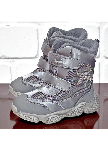 Зимові дутики на овчині сноубутси зимові черевики на липучках для дівчинки Казка L&D (365578831)
