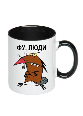 Чашка з друком "Фу, люди" 330 мл (колір чорний) (24509) No Brand (327409204)