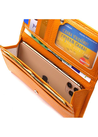 Яскравий жіночий гаманець з натуральної шкіри 21832 Жовтий Canpellini (298566665)