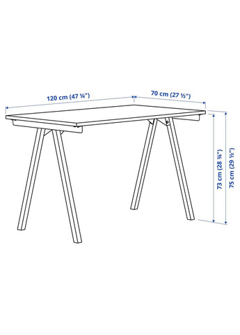 Письмовий стіл ІКЕА TROTTEN 120х70 см (s29424942) IKEA (278406780)